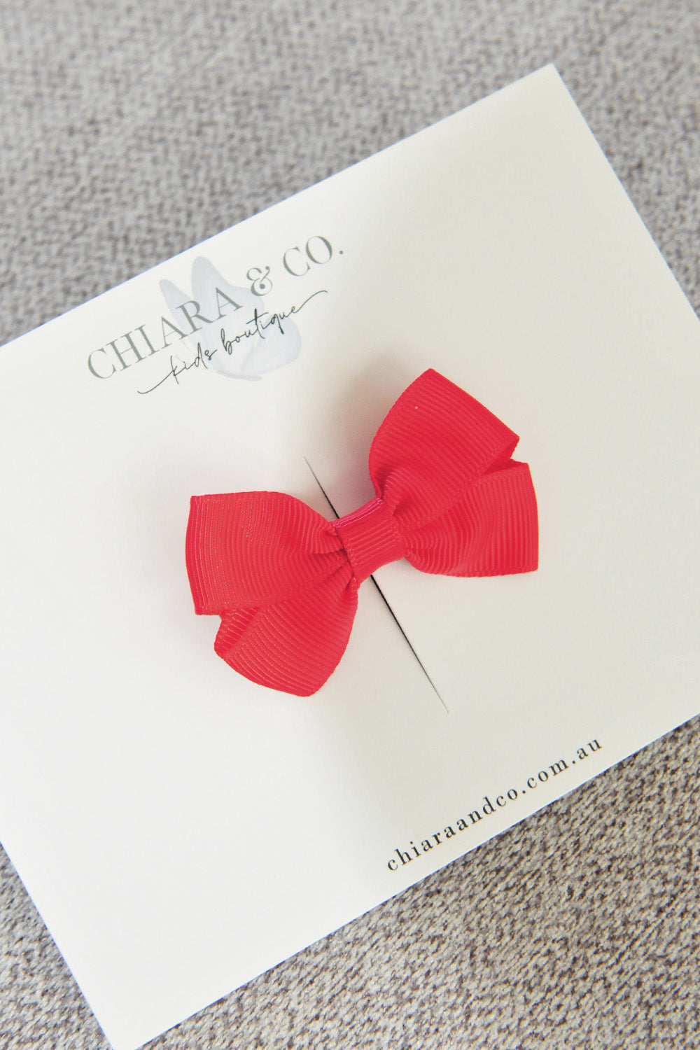 Red Grosgrain Bow-Hair Clip