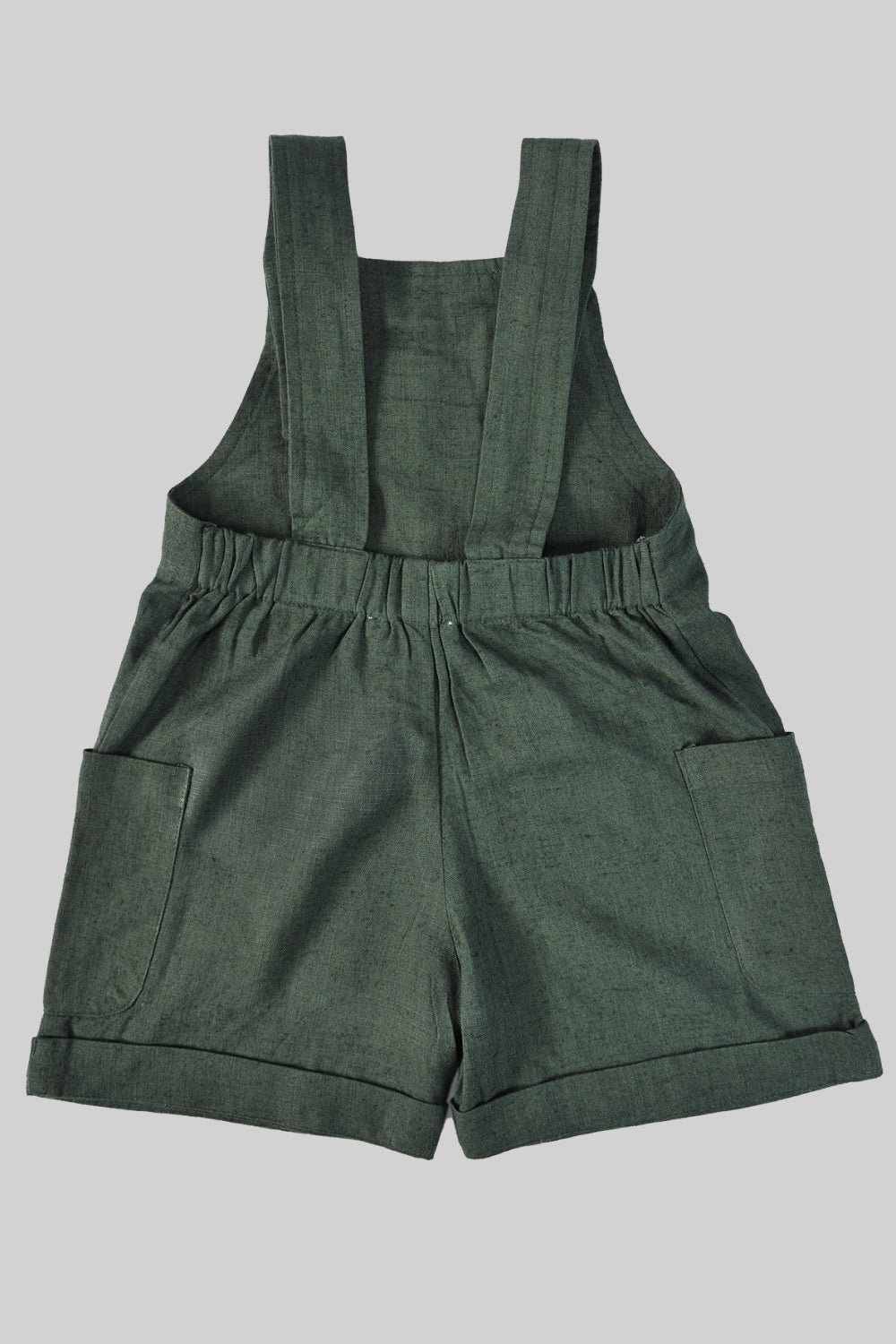 Forest Green Linen Overalls