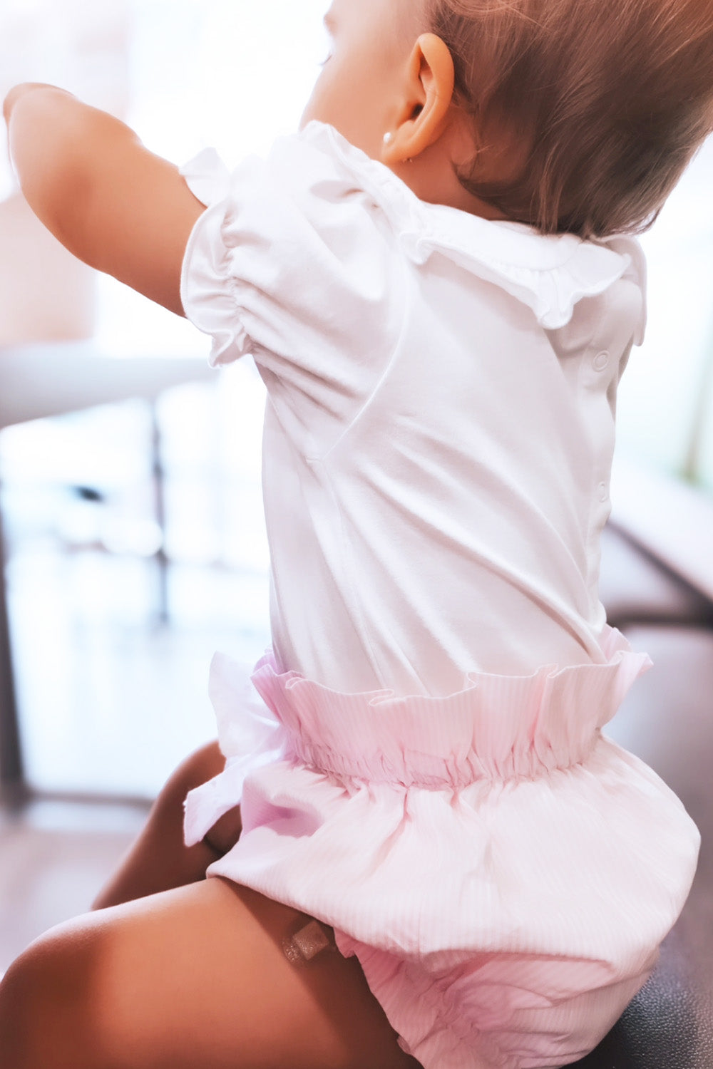 Ruffled Trim Collar Bodysuit