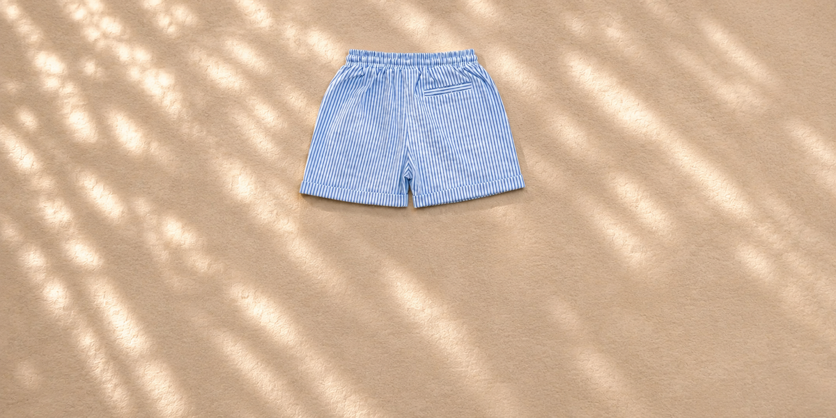 Blue Pinstripe Shorts