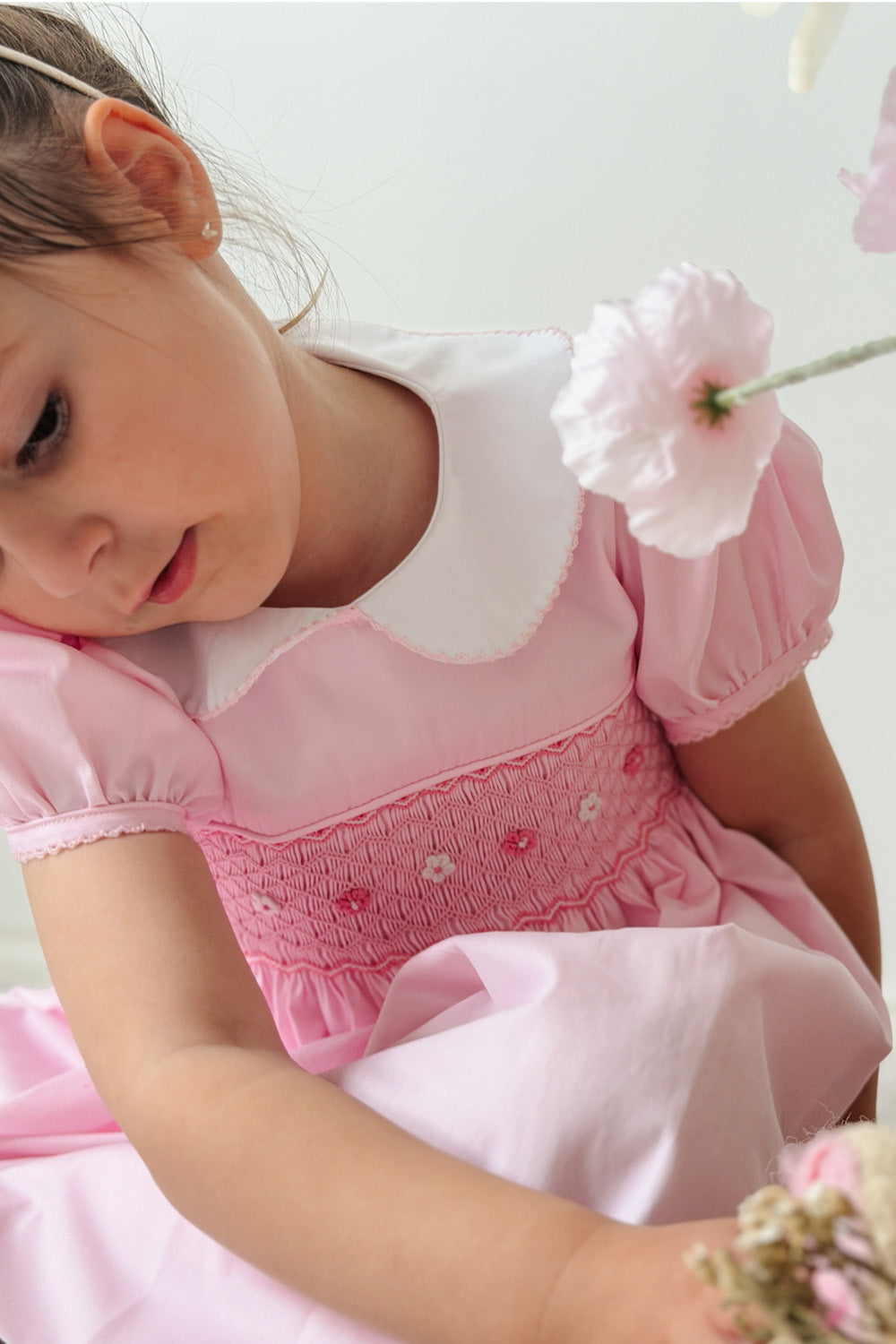 Daisy Pink Hand Smocked Dress