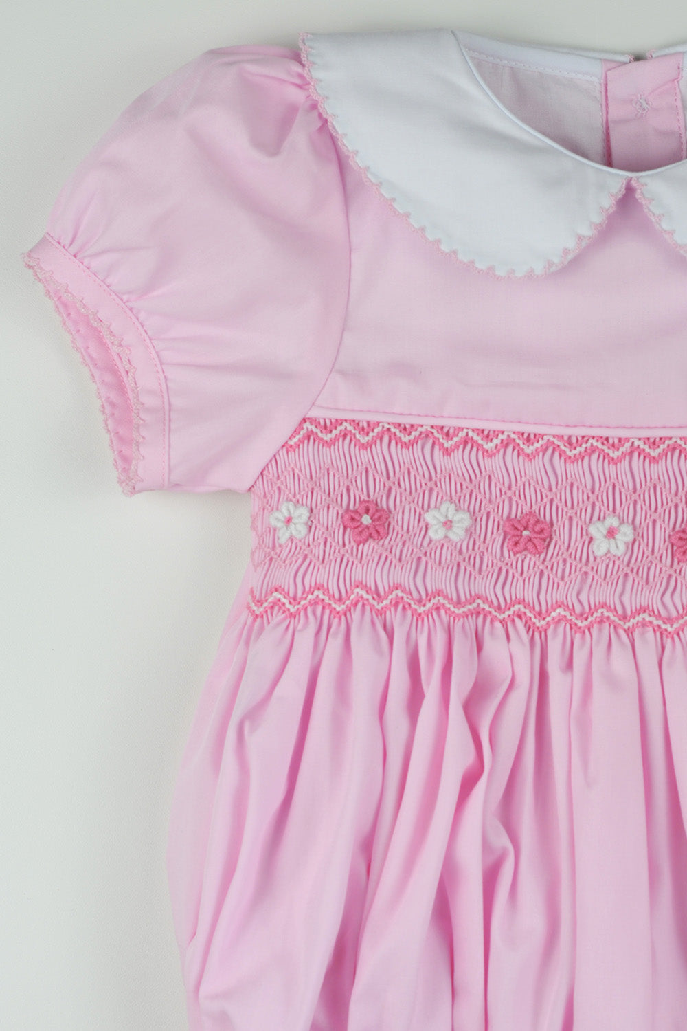 Daisy Pink Hand Smocked Romper