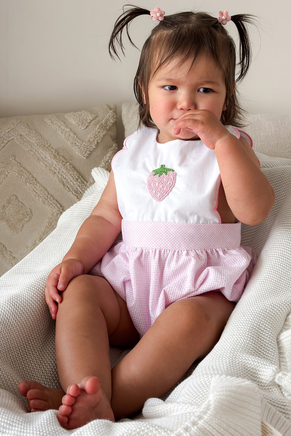 Strawberry Scallop Romper