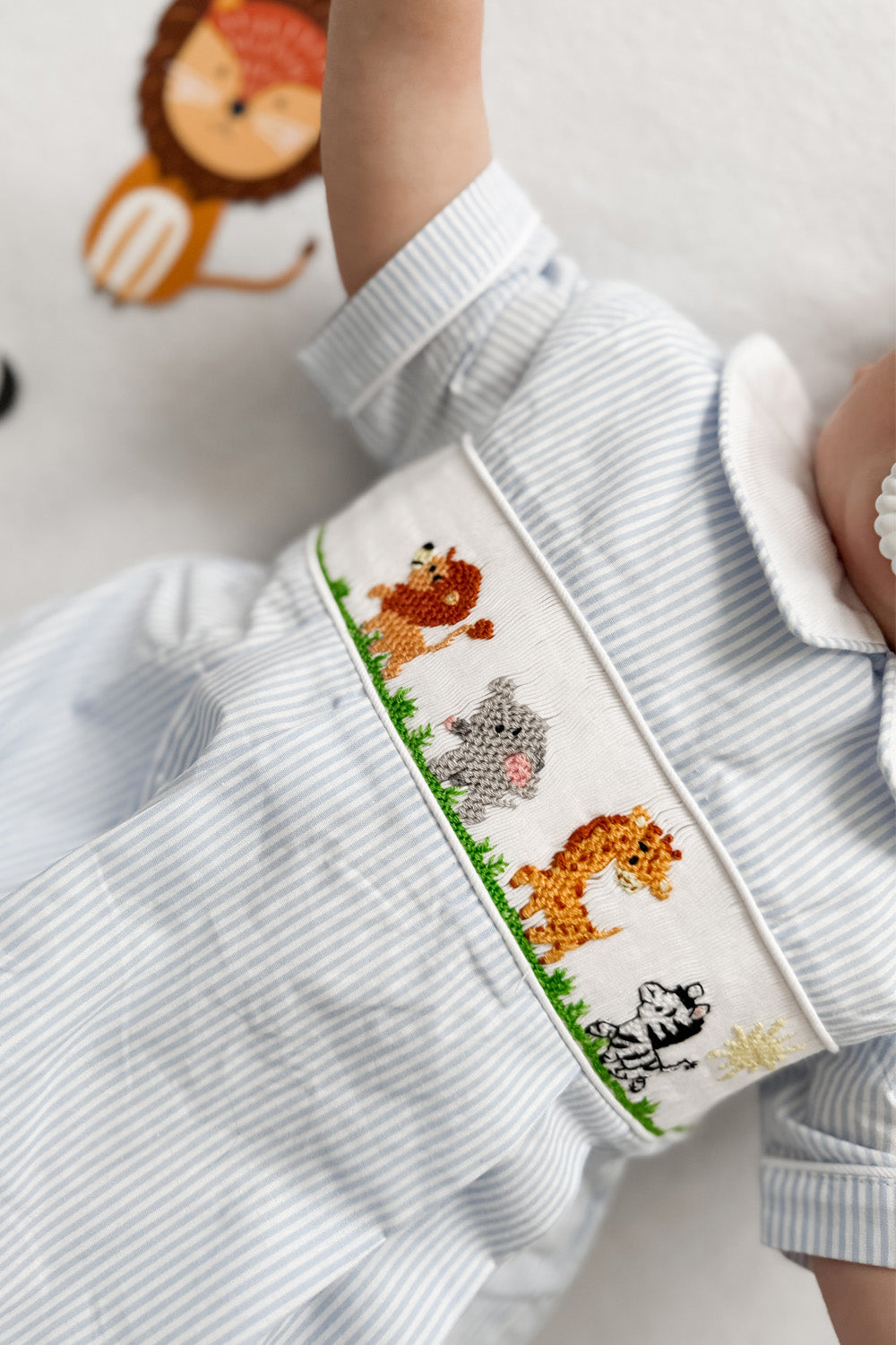 Animal Safari Hand Smocked Romper