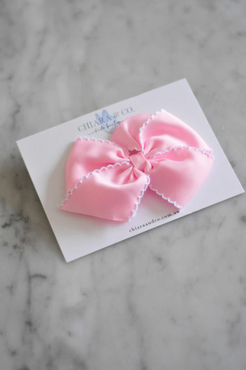 Light Pink Grosgrain Bow-Hair Clip