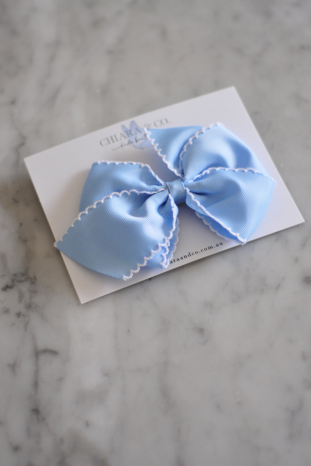 Light Blue Grosgrain Bow-Hair Clip