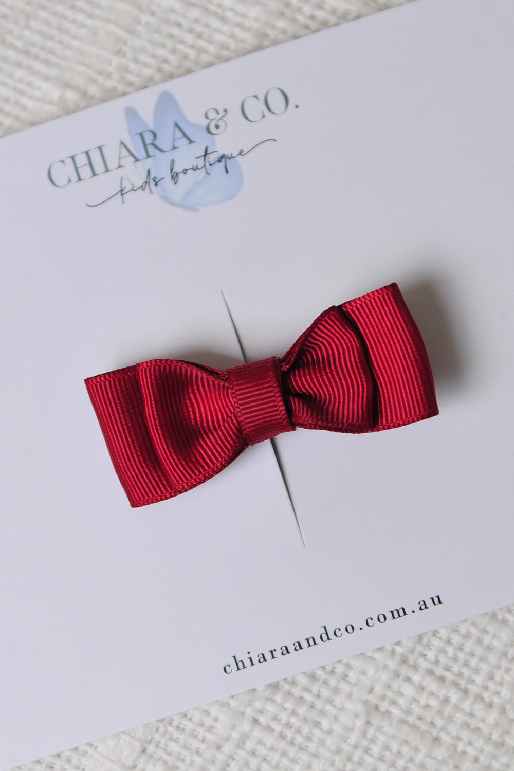 Cherry Red Grosgrain Bow-Hair Clip (Medium)