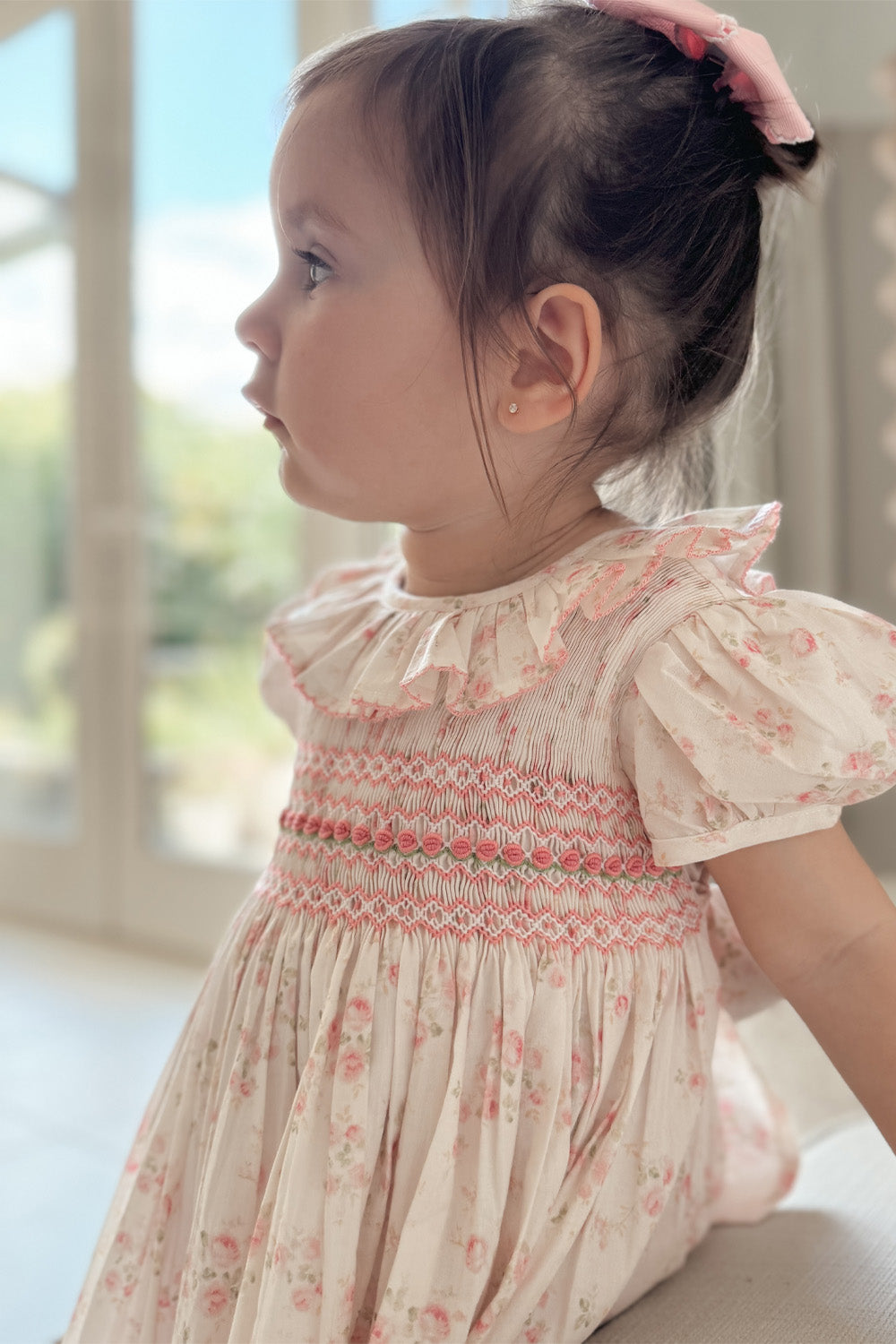 Elle Floral Hand-Smocked Dress