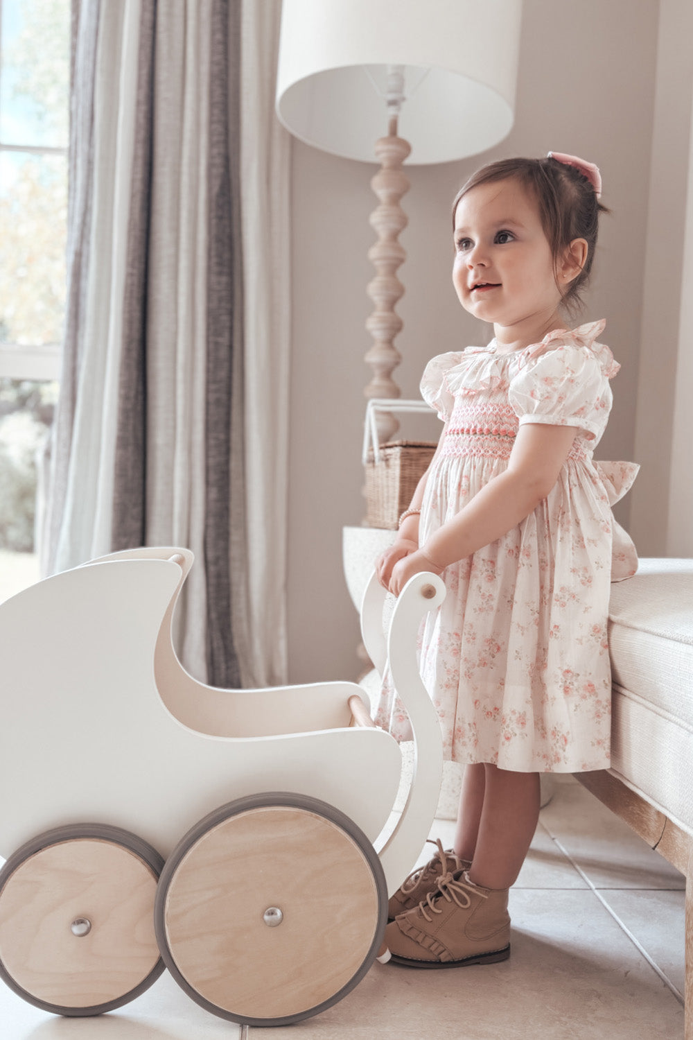 Elle Floral Hand-Smocked Dress